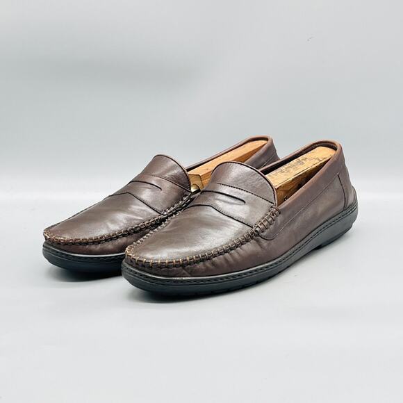 Bragano Shoes Mens 10 Brown Leather Penny Loafers Slip On Dress Italy Comfort main image 4